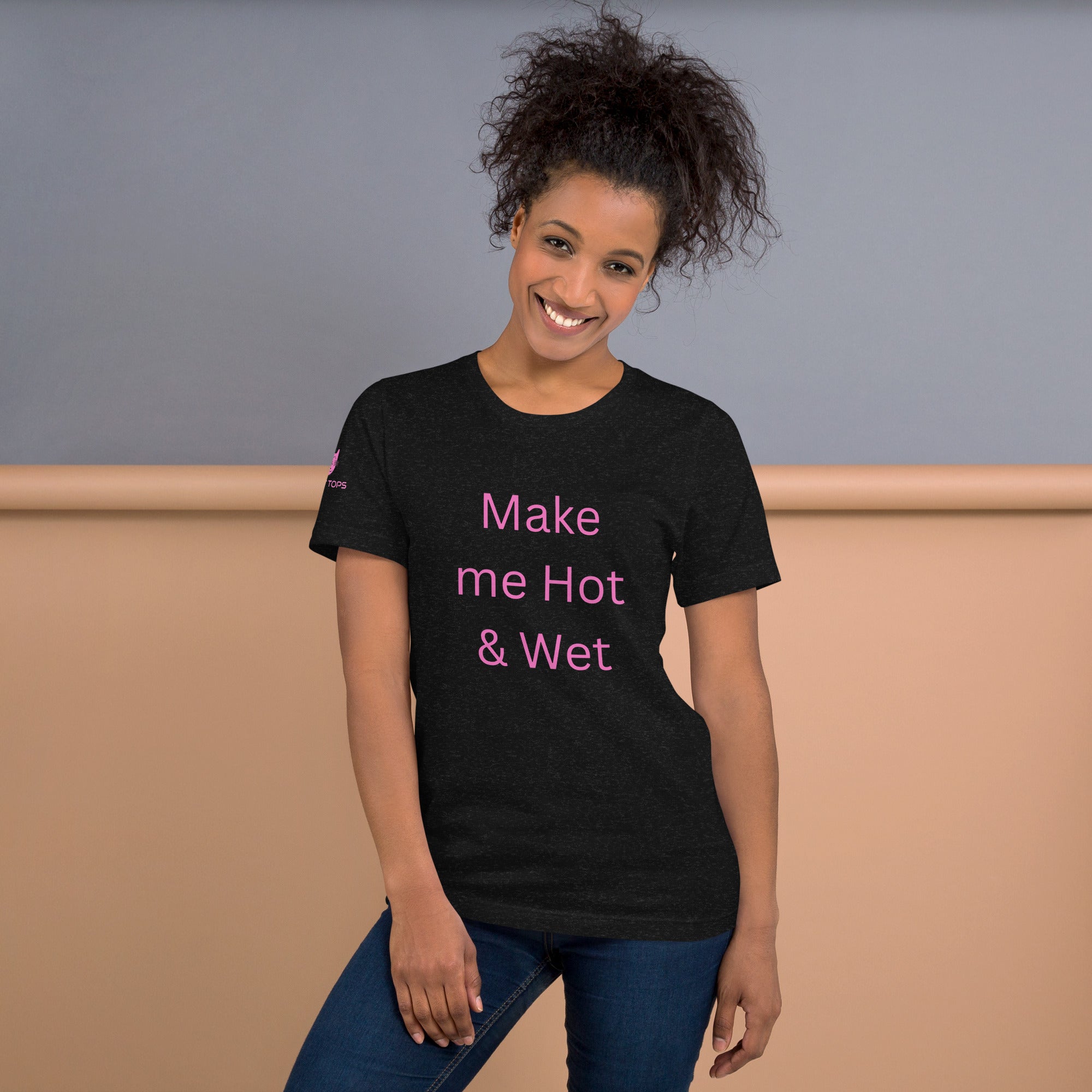 Hot & Wet T-Shirt in Black Heather, front view