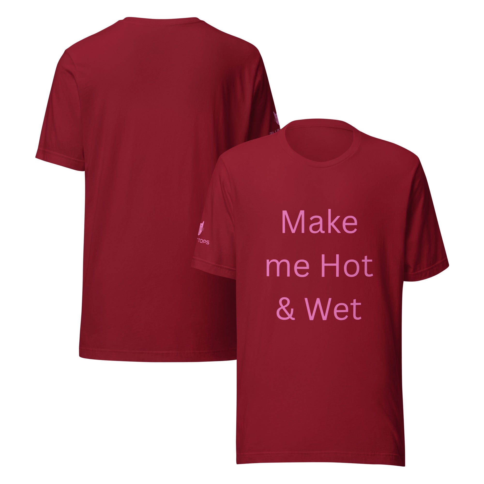 Hot & Wet T-Shirt in Cardinal, front and back view