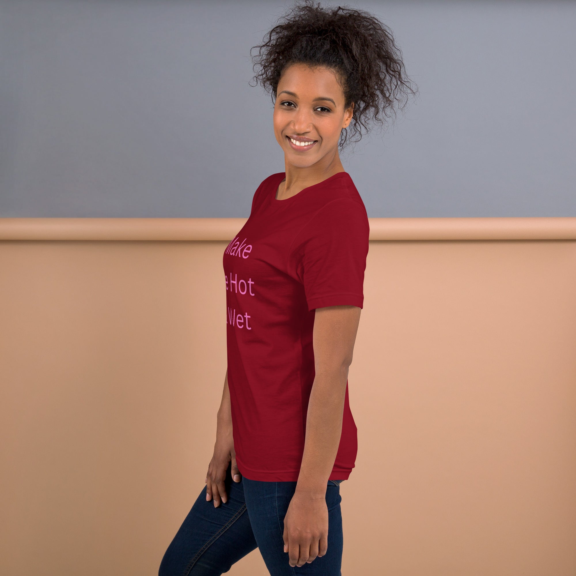 Hot & Wet T-Shirt in Cardinal, left side view