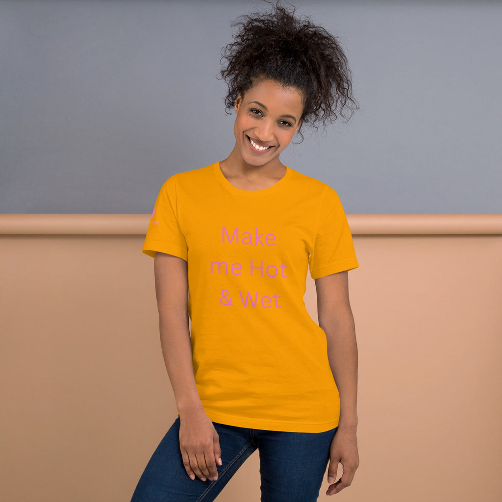 Hot & Wet T-Shirt in Gold, front view