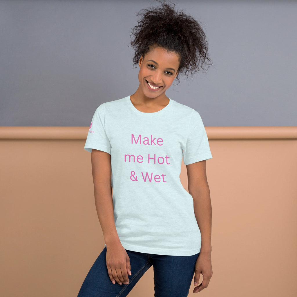 Hot & Wet T-Shirt in Heather Ice Blue, front view