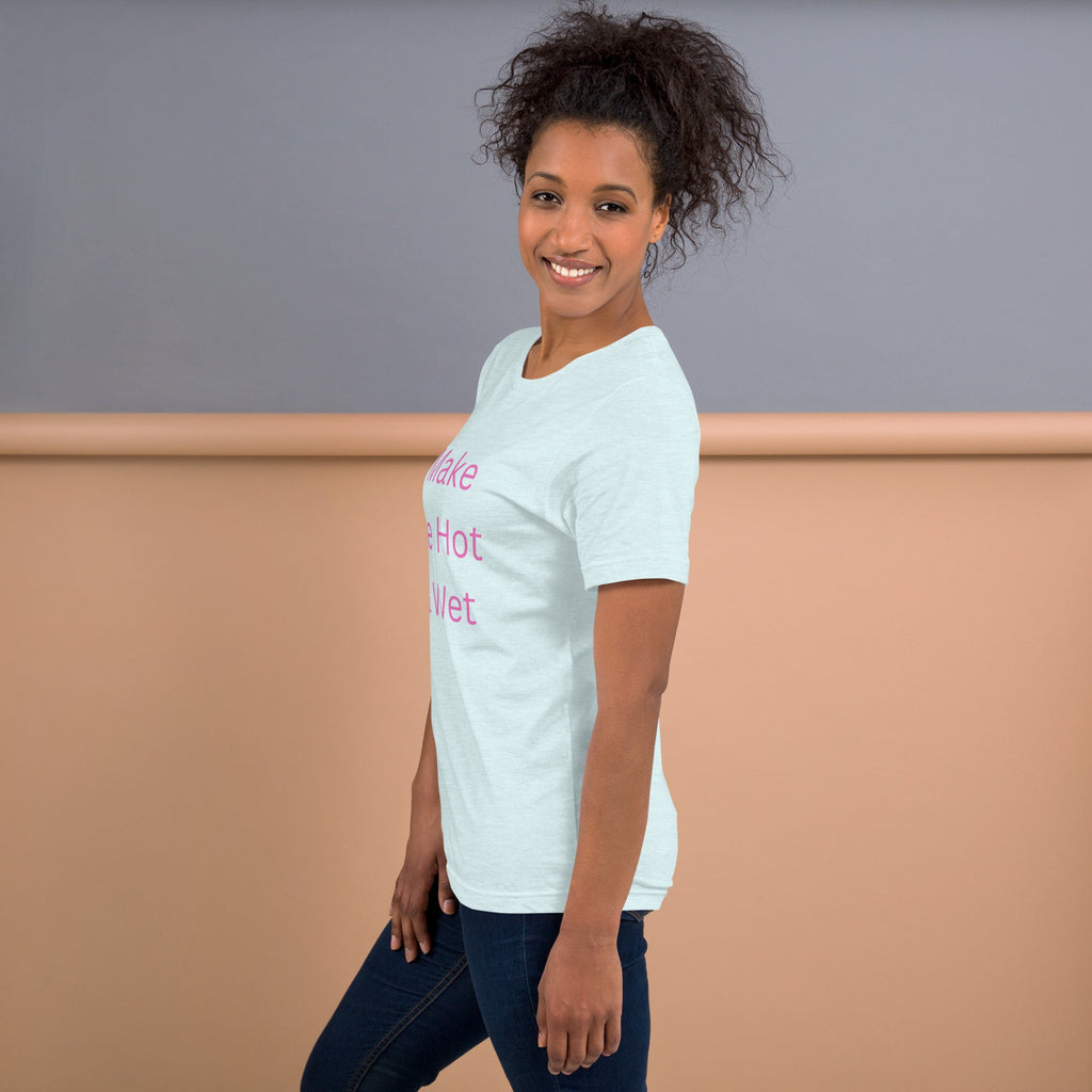 Hot & Wet T-Shirt in Heather Ice Blue, left side view