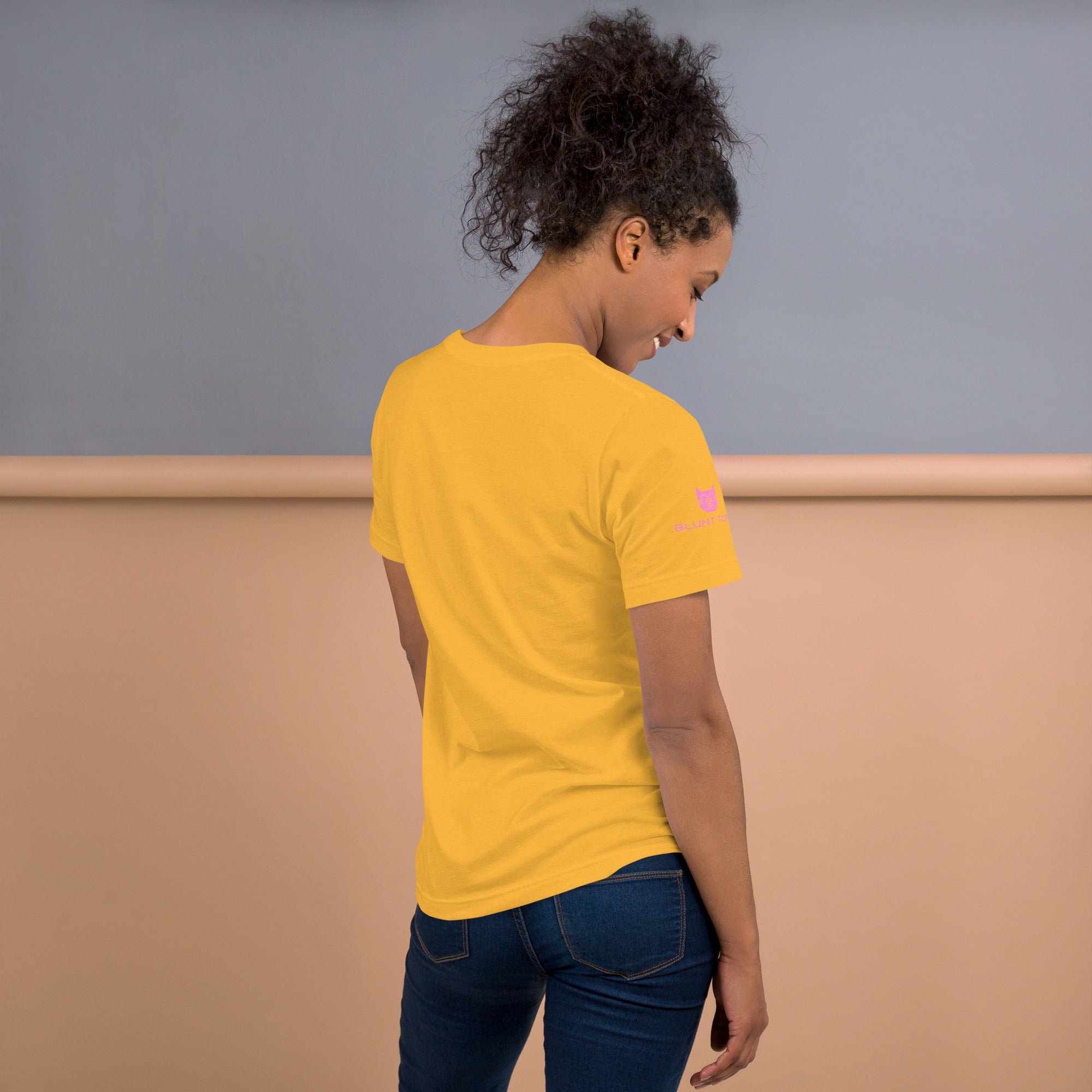 Hot & Wet T-Shirt in Heather Yellow Gold, back view