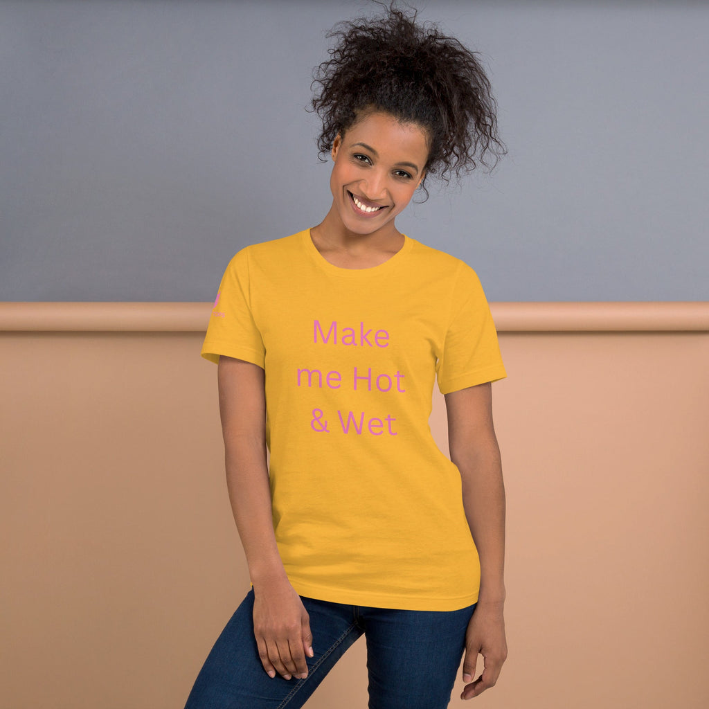Hot & Wet T-Shirt in Heather Yellow Gold, front view