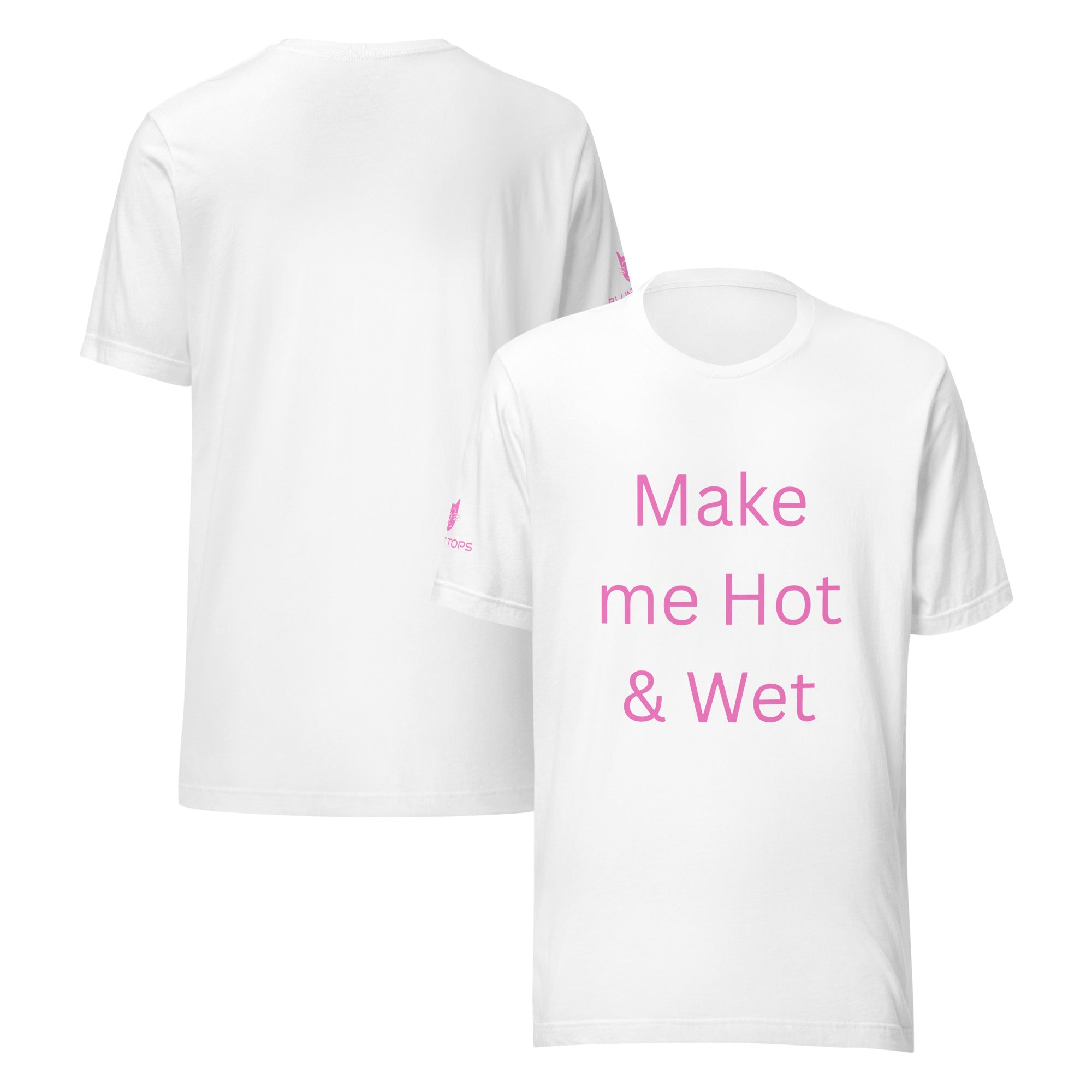 Hot & Wet T-Shirt in White, front and back view